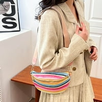 Kotyreds Rainbow prugasta torba za prsa modna slama tkana torba s strukom Šareno za posao