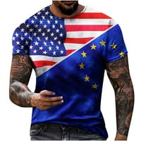 4. jula Muške majice kratkih rukava Američka zastava Štampaj majica Retro Patriots Mišićna vježba Atletika