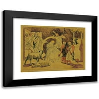 Josef Wawra Crni moderni uokvireni muzej umjetnički print pod nazivom - Sveta porodica sa pastirima