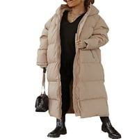 Ženski prekrivani zimski kaput zadebljani kapuljač lagani dugi rukav patentni patentni patentna jakna s kapuljačom s kapuljačom toplom odjećom