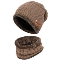 Dječja zima topli pleteni šešir i šal pletene poklopci Fleece debeli Knit kapa za dječake i djevojke
