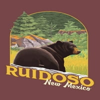 Ruidoso, Novi Meksiko, Crni medvjed u šumi, kontura