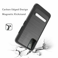 Kaleidio Case za Samsung Galaxy A 5G [Metalni oklop] četkani metalik [ShockToof] Chickstand Carbon naglasak