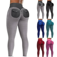 Utoimkio Clearence ženske mrežice joge gamaše visoke struk debele joge hlače sa džepovima Atletski vježbanje za žene