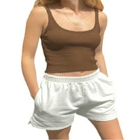 Arvbitana ženska žetvu rezervoar bez rukava vrh osnovne rebraste slim fit scoop vrat Camisole Summer Cami majice prsluci Streetwear
