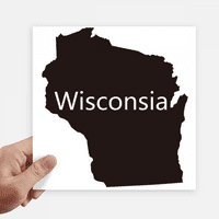 Wisconsin America USA Mapa Outline Naljepnice Oznake Zidne slike Laptop naljepnica Samoljepljiva