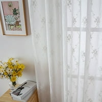 Gooyed izvezeni cvjetni tulle prozor za zavjese bijeli čisti prozor za zavjese za džepni utor Top Voile zavjesa za dnevnu sobu, spavaću sobu White W: 52 '' H: 63 ''