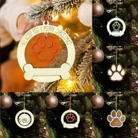 Božićni drveni pas privjesak za božićne kosti Ornament Personalizirani pas Božićni ukras drveni božićni