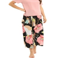Dame Sleepwear cvjetno print Noćenje odjeća Pajamas setovi labavi PJS Dnevno odjeća salon set ružičasta
