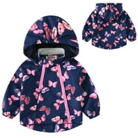 Djevojke Jakna Ispis crtanih kapuljača haljina sa dvostrukim zatvaračem Casual Comfort Comfort Toddler Zimska odjeća