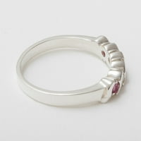 Britanci napravio 9k bijelo zlato prirodno ružičasto turmalin i kubični cirkonijski ženski vječni prsten - Opcije veličine - veličine za dostupnost