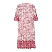 Obuci plus Veličine za žene V rect rukav ruffle Flowy maxi haljina cvjetna tiskana ljetna casual labava