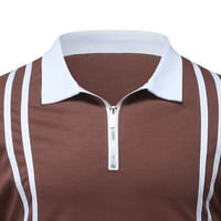 Iopqo Muške polo majice Muški povremeni sljezni patentni zatvarač za zatvaranje srušio je bluza s dugim