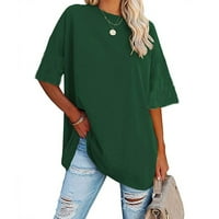 Bazyrey Womens V-izrez na vrhu ženske kratkih rukava, pulover, ljetne tuničke majice zeleno 3xl