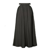 Elegantna suknja za žene Midi suknja Linijska suknja Mekak suknja Resort Sukt Flowy Suknja izdubljena polovina suknje Line suknje duga suknja crna l