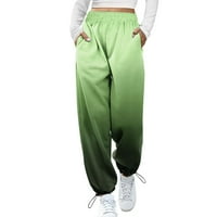 Hlače za žene gradijentni tisak Dno Duks džepovi High Sheit Sporty Gym Fit Jogger Hlače Lounge pantalone