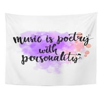 Muzika je poezija Ličnost Inspirativna citata O zidu slova za školsku muzičku frazu na šarenom zidnoj umjetnosti Viseća tapiserija Domaći dekor za dnevnu sobu spavaća soba spavaonice