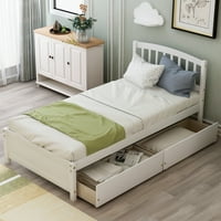 Walkfairy Twin platforma za odlaganje kreveta za krevet na drva okvir sa dvije ladice i uzglavljenim,