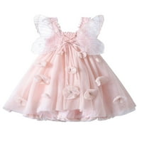TODDLER Baby Girl 3D cvjetni tutu tutu haljina Ljeto bez rukava A-line za partiju princeze haljina ružičasta 18-mjeseci