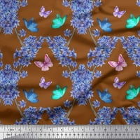 Soimoi pamučna kambrična tkanina leptir i wildflower cvjetna ispis tkanina od dvorišta široko