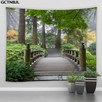 Drevni kineski stil krajolik Veliki tapiserija zaslon Arch Garden Prirodni krajolik Potoko Dekor Zidne zidne zidne tapiserije
