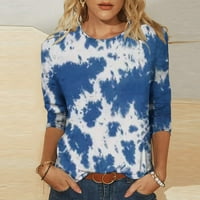 Na vrhu rukava za ženske grafičke tiskane majice, majica ženske rukave Top Crewneck bluza moda casual