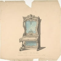 Dizajn za kabinet Pianoforte, Louis Quinze Style Poster Print by Robert William Hume
