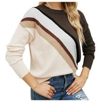 Voncos džemper prsluk za žene - na klirensu casual pulover okrugli izrez ženske džempere vrhovi kafe m