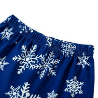 Božićne pidžame za obiteljski snježni pahuljic viljuškarskim i dugim rukavima koji odgovaraju obiteljskim