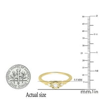 DazzlingRock kolekcija okrugli bijeli dijamantni godišnjički prsten za žene u 14k žuto zlato, veličine