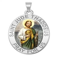 Slikovitolgold.com Saint Jude religijska medalja Boja - -Solid 14k bijelo zlato
