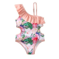 B91XZ Girls Plus size kupaći kostim dječji djevojčice Onepimi kupaći kostim SPORT Prints Bikini set kupaći kostimi Kupanje ružičastom, veličine 4 godine
