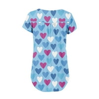 Corashan Graphic Tees za žene Ženske ležerne vrhove Ženski dan zaljubljenih ljubavni tiskani majica