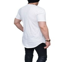 Muški kratki rukovi T-majice Hipster Longline Tops Solid Boja Ležerne prilike Pulover Hip Hop Ubran