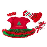 Niuer Newborn haljina set Božićni set kratkih rukava Outfits Ležerne prilike za dežurku Crew