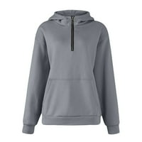 SKSLOEG WOMENS Polovina Zip Dukserice Preveliki nacrtni kolica s dugim rukavima Jakna za pulover na