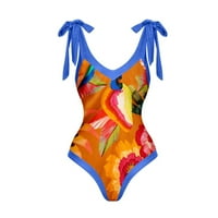 SKSLOEG Women kupaći kostimi + prikrivanje dva vintage print kupaćim kostima Monokini Bikini kupaći