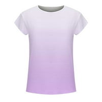 Žene ljetne vrhove Modna bluza s kratkim rukavima Lagana mekana majica za bluze za bluzu posade gradijentne
