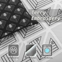 Lanco Terry Emvery Commforter set, crna siva, kraljica, geometrijska, poliester i ispuni