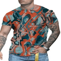 Cindysus muns boemian apstraktni tiskani ljetni vrhovi Men Comfy bluza Crew vrat svakodnevno nose majicu