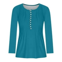Bluze za žene Business Ležerne prilike dugih rukava Trendy majica Dugme za čvrste rufffle Frill pulover