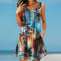 PEDORT Formalne haljine za ženska casual labava Tvrtka Switch haljina na plaži Plava, S