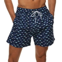 Ecqkame Muška kupaca na plaži Odbor za kratke hlače Muškarci Print Prozračne čipke Vodootporne četvrtine hlače Plaže kratke hlače Sportske casual pantalone Tamno plavi XL