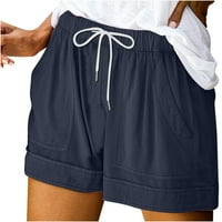 Charella Womens Solid CurdString labav fit kratke hlače niske bolnice sportske kratke hlače sa džepovima