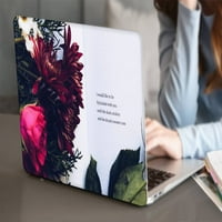 Kaishek Tvrdoćarna futrola Kompatibilna - Objavljena MacBook Pro 15 TOUCH ID + crni poklopac tipkovnice: A1707 Cvijet 1408