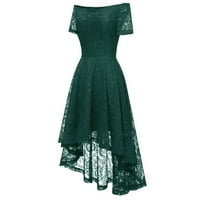 Ballsfhk Ženska ramena rukava V izrez Nepravilna patentna pazena haljina haljina Sukši proljetne haljine