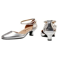 Dame Plesne cipele Socijalne latino cipele Tango sandale Ženske prekrške haljine za gležnjeve Pumpe Wevens Ballroom srebrna 6,5