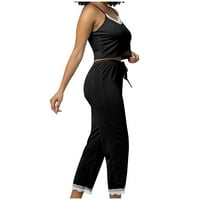 Loose hlače za žene Ljeto Žene ljetne elastične čvrste tankog tromjesečje tanko stil casual pidžamas