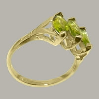 Britanci napravio 14K žuti zlatni prirodni prsten od peridot žena - Opcije veličine - Veličina 11