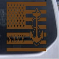 Američka zastava Američka mornarica sa sidrom automobilom ili kamionom prozor za laptop naljepnica za laptop bakar 3in 4,7in